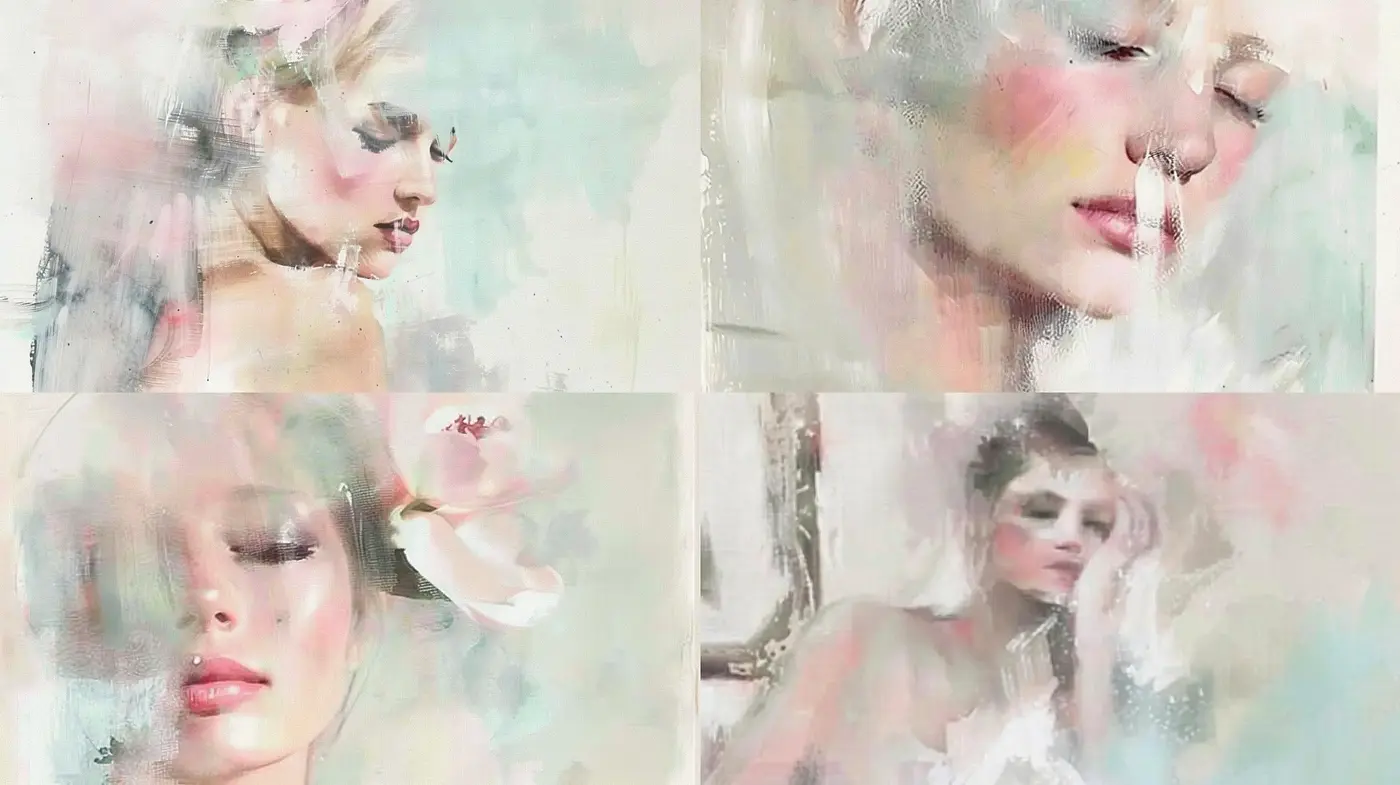 Ethereal Brushstrokes of Emotive Portraiture - Midjourney sref style
