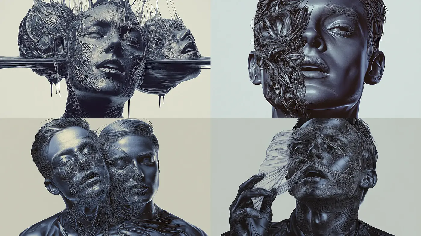 Surreal Chromatic Consistency in Hyper-Realistic Portraiture - Midjourney sref style