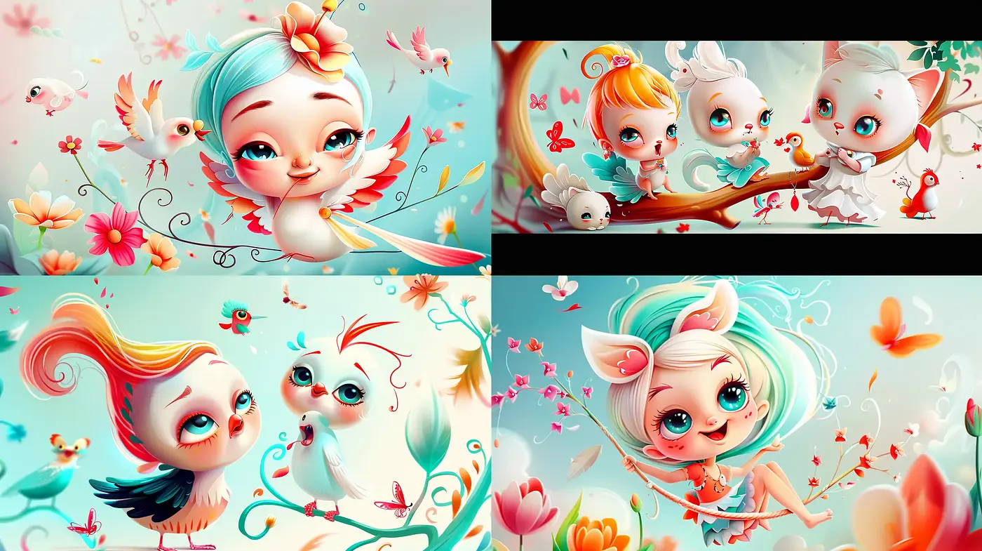 Whimsical Fantasy: A Dreamlike Fusion of Surrealism and Illustrative Artistry - Midjourney sref style