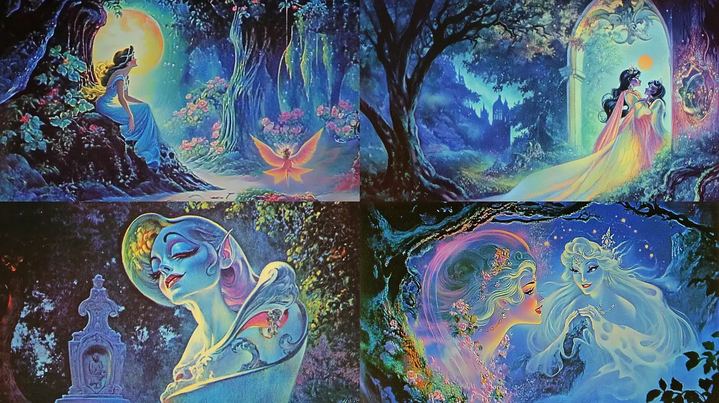 Enchanted Twilight Canvases with Ethereal Radiance - Midjourney sref style