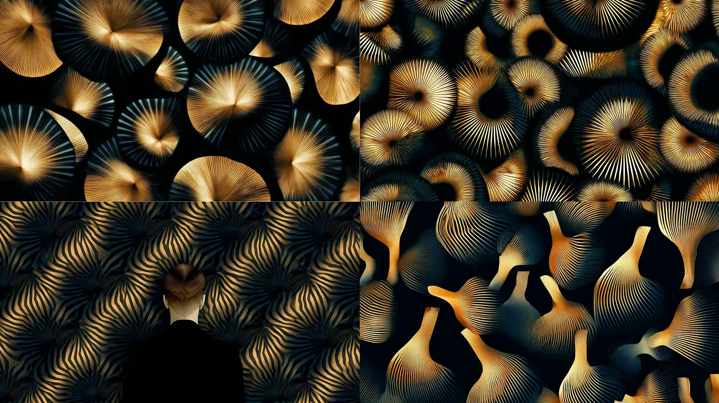 Intricate and Organic Textural Patterns with a Surreal Touch - Midjourney sref style