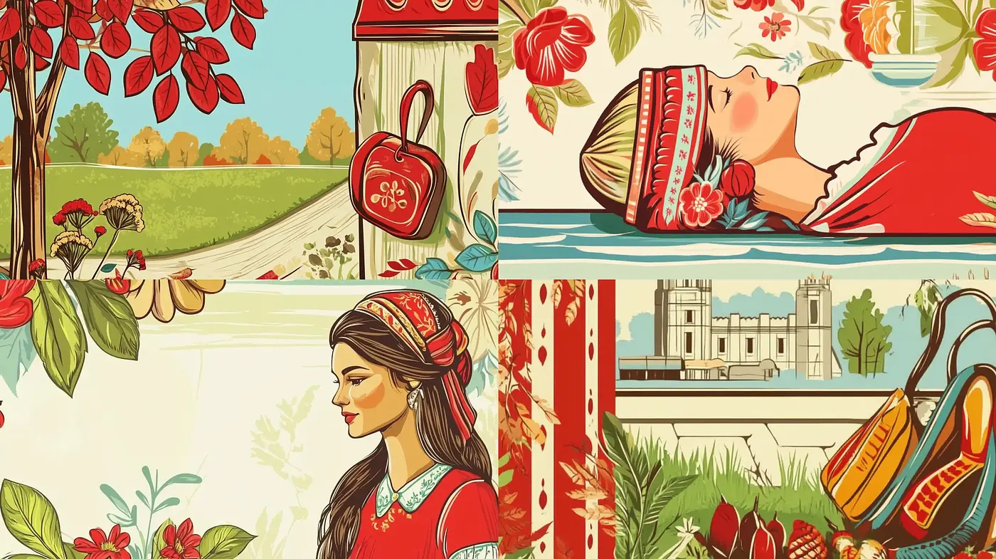 Folkloric Elegance in Idyllic Nature - Midjourney sref style