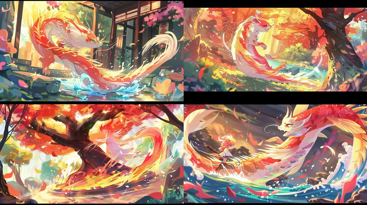 Ethereal Radiance: An Exploration of Vivid Chromatic Flow in Mythical Settings - Midjourney sref style