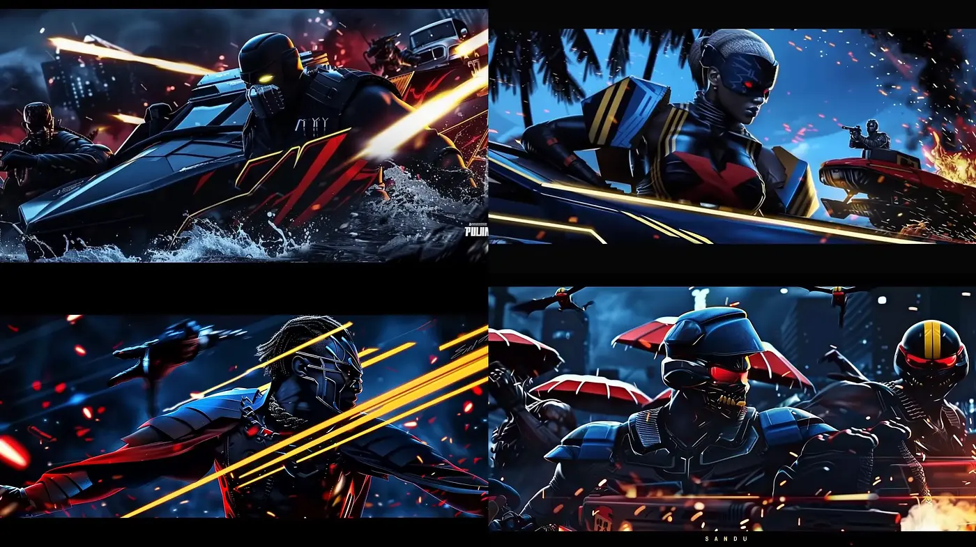 Dynamic Sci-Fi Action with a Comic Book Flair - Midjourney sref style