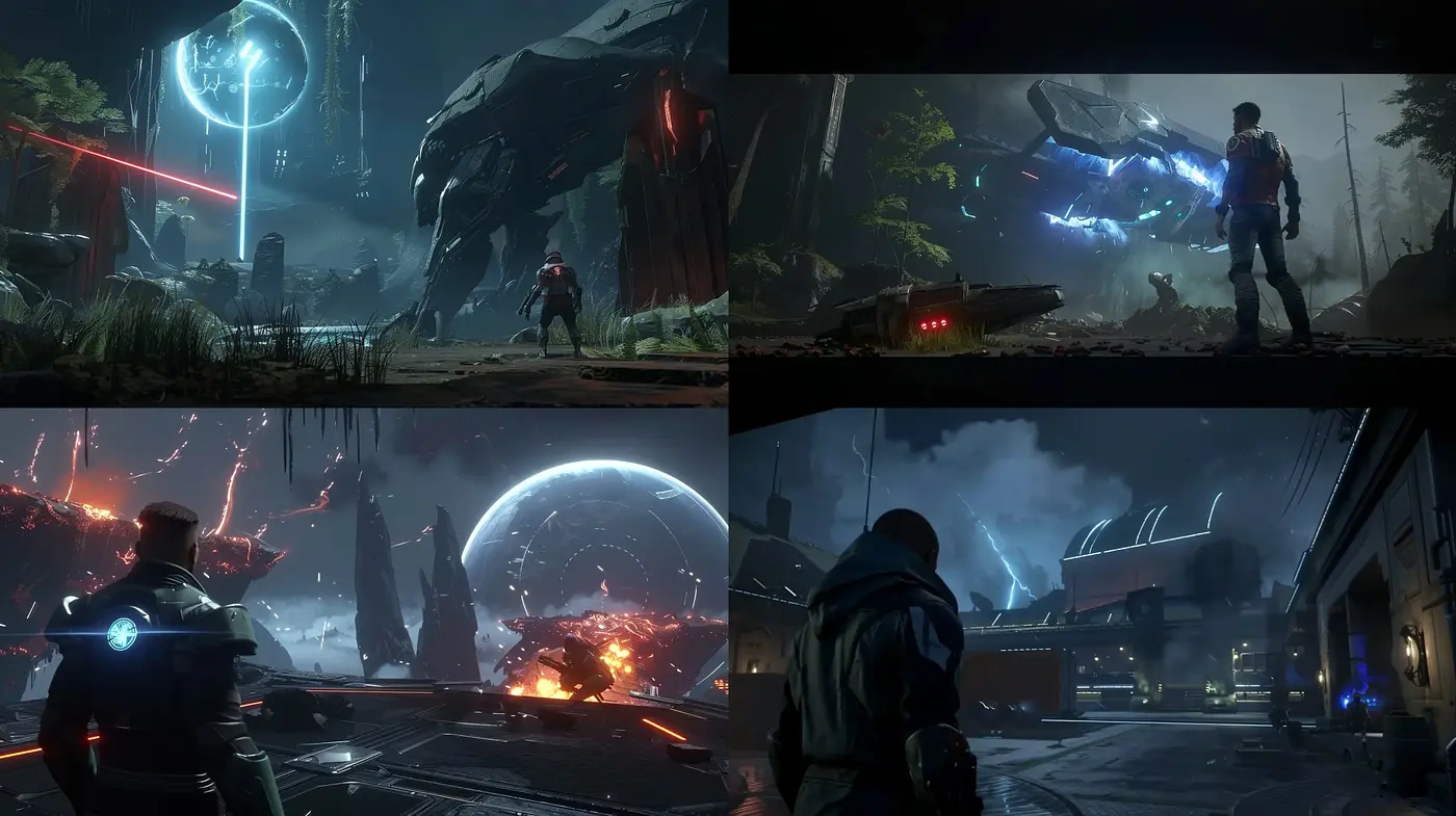 Futuristic Nocturnal Vistas: A Synthesis of Neon and Dystopia - Midjourney sref style