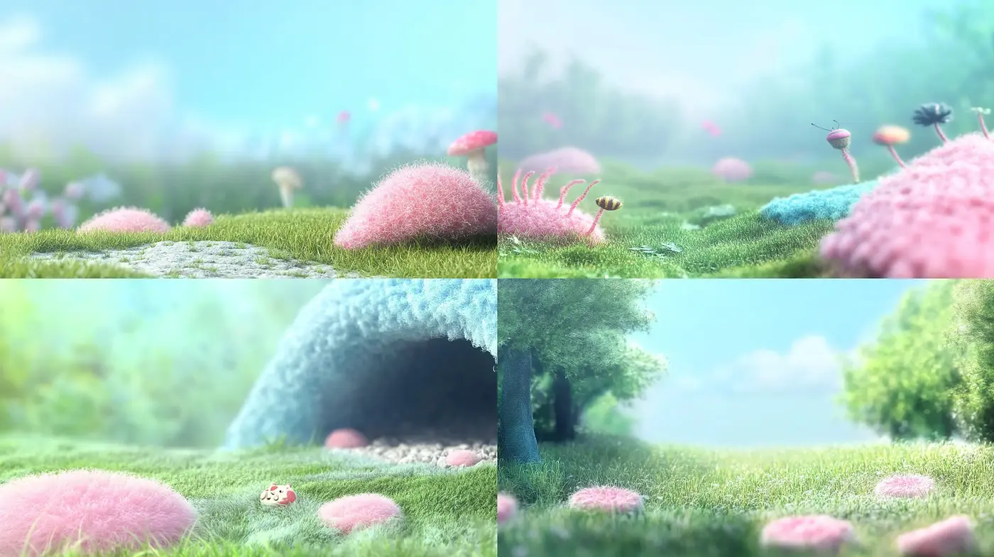 Enchanted Whimsical Landscapes with a Pastel Dreamlike Aura - Midjourney sref style