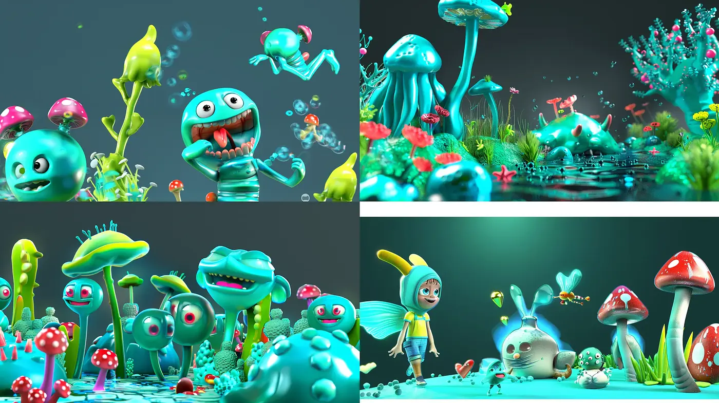 Whimsical Aquatic Dreamscape with Surreal Overtones - Midjourney sref style