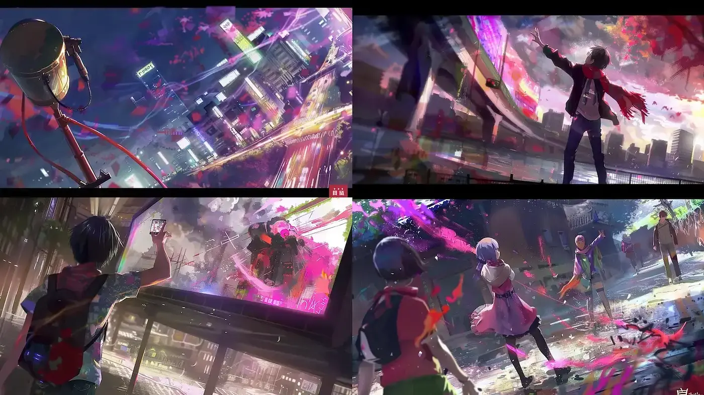 Dynamic Urban Narrative with an Ethereal Touch - Midjourney sref style