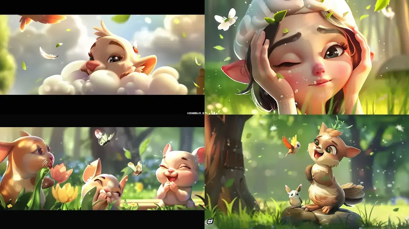Charming and Whimsical Fantasy Vibe with Soft, Playful Elements - Midjourney sref style