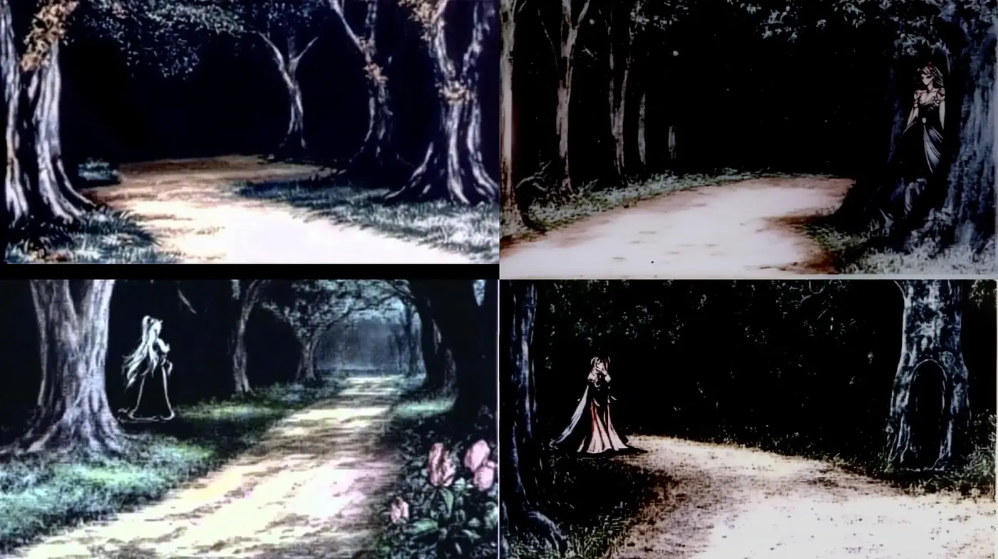 Enigmatic Twilight: Echoes of Surrealism and Romanticism in a Dream-like Forest Scene - Midjourney sref style