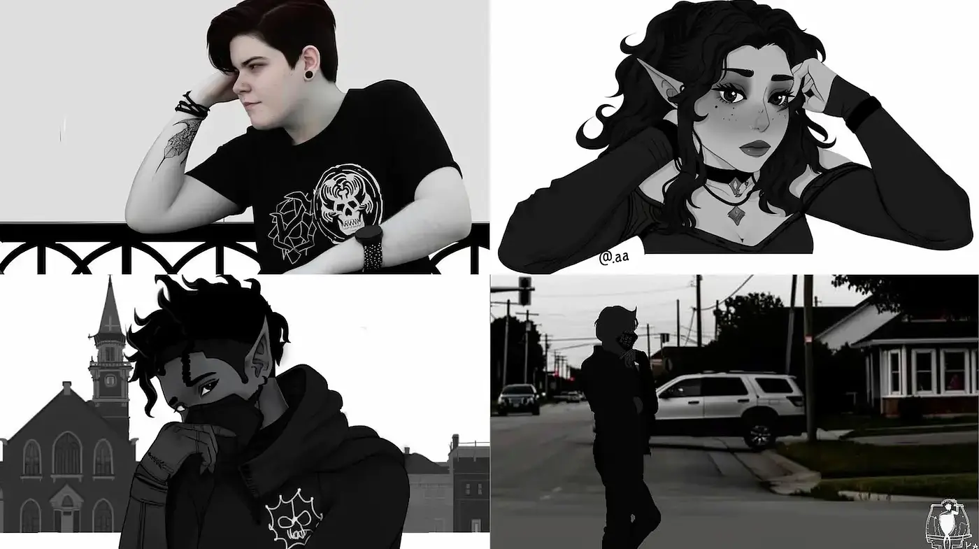 Monochrome Sentiments with Stylized Ink-like Textures - Midjourney sref style