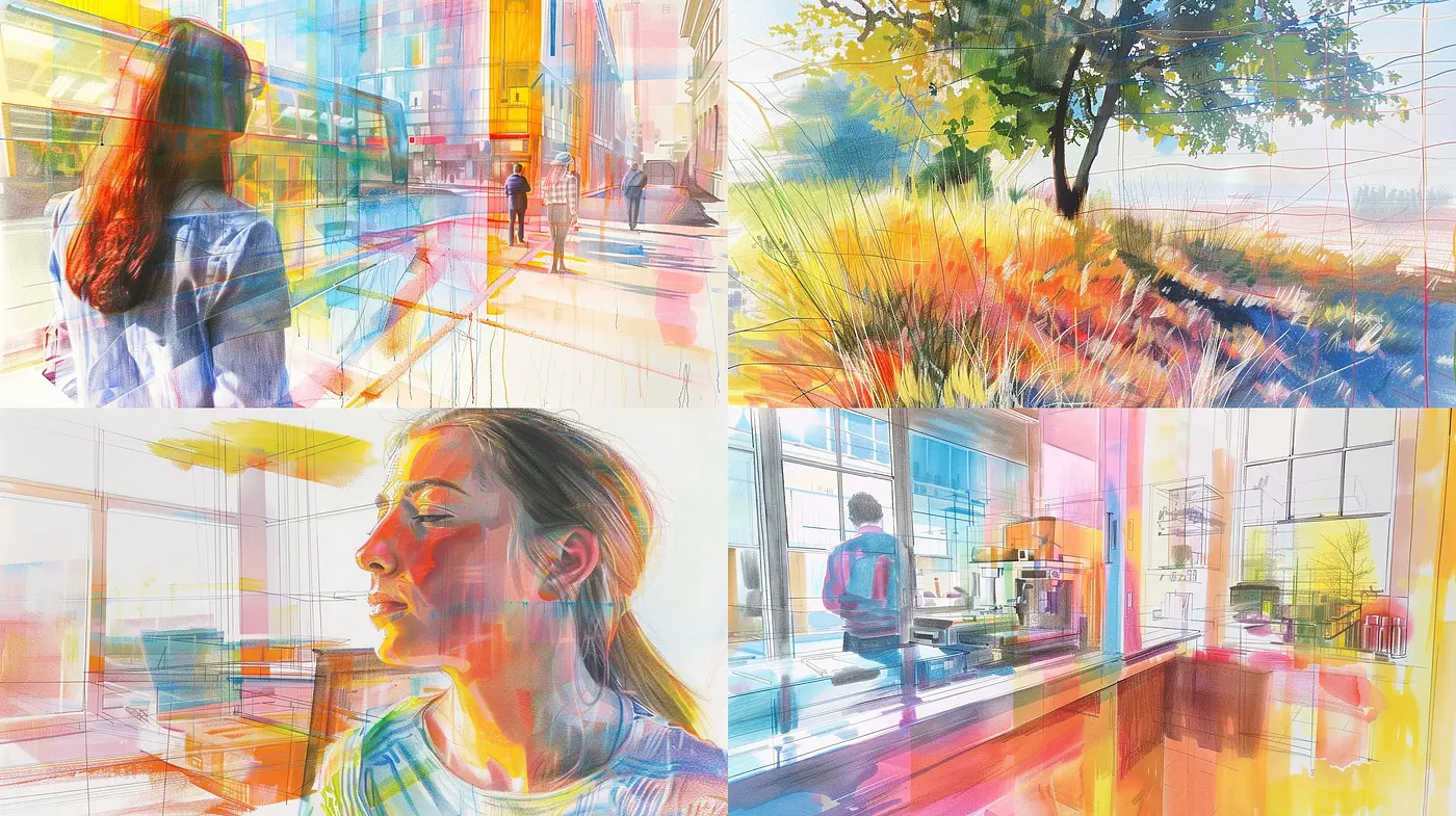 Luminous Expressionist Visions: A Study of Light and Color Dynamics - Midjourney sref style