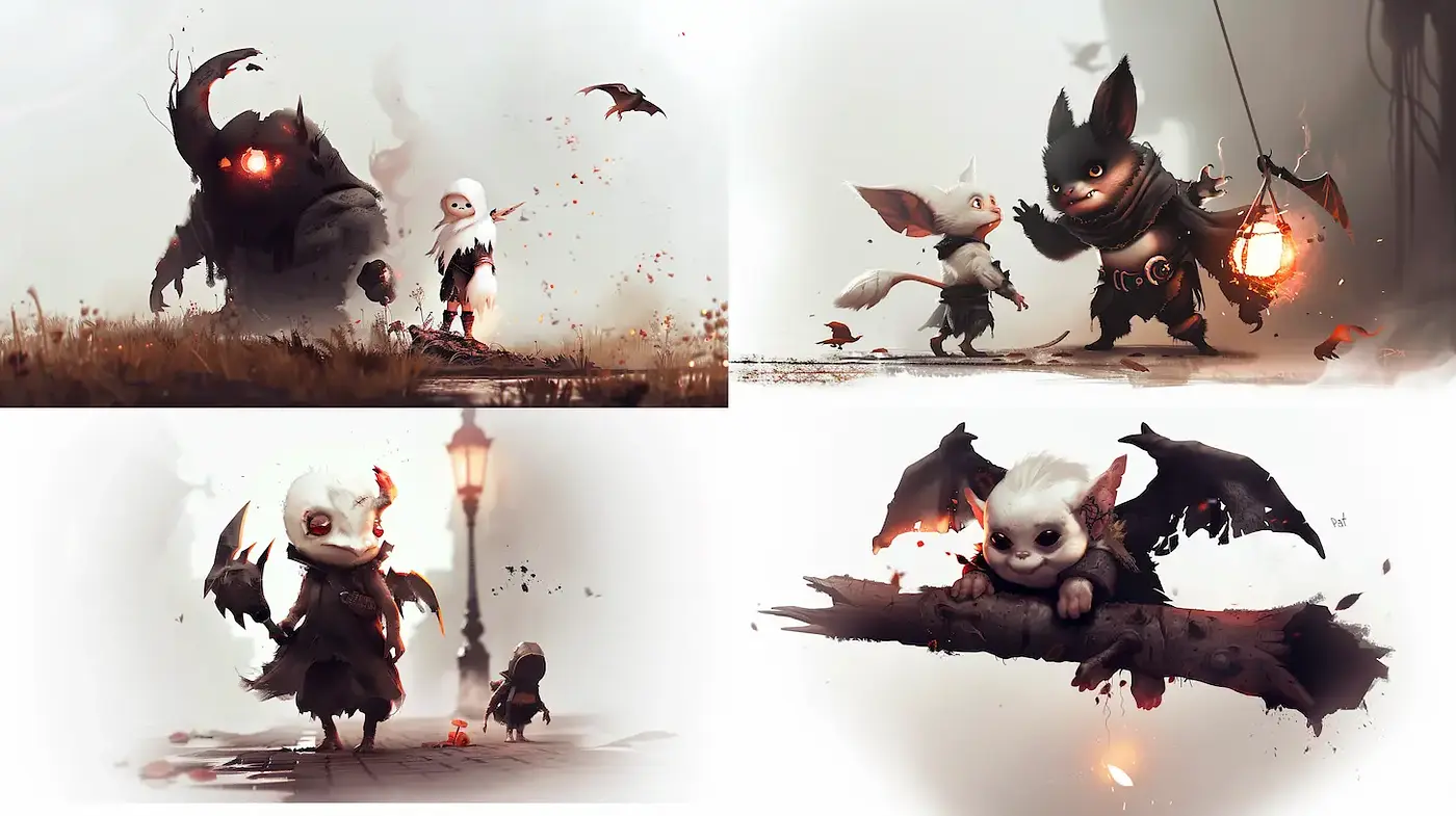 Whimsical and Enigmatic Fantasy Character Art - Midjourney sref style