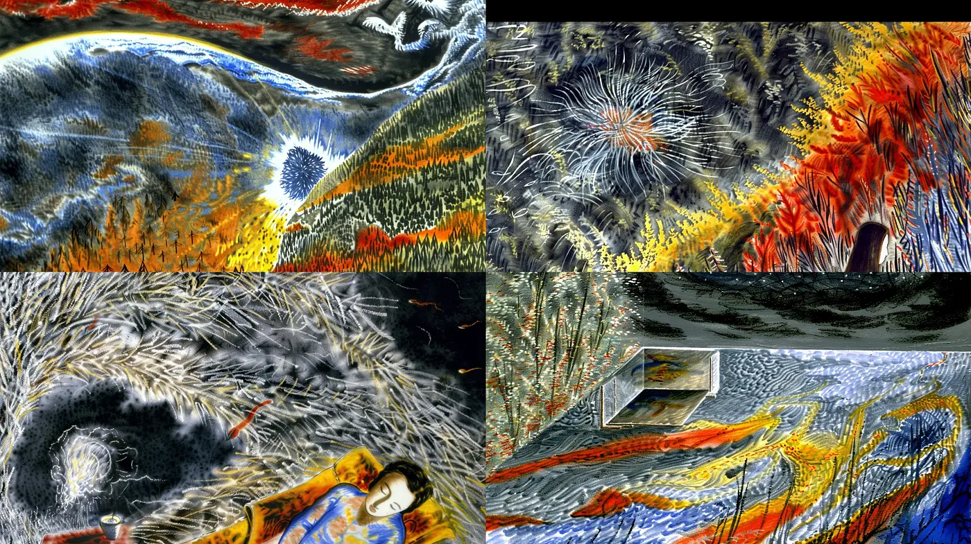 Dynamic Brushstroke Harmony: A Fusion of Vivacious Hues and Textured Whirls - Midjourney sref style