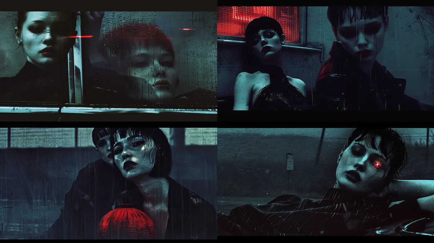 Cyberpunk Nocturne: A Study in Neon and Shadows - Midjourney sref style