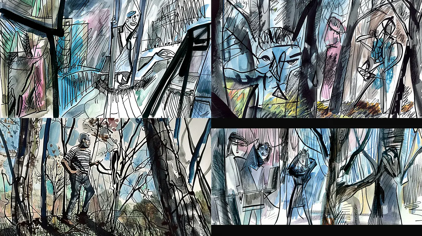 Expressive Urban Impressionism with Subdued Tones - Midjourney sref style