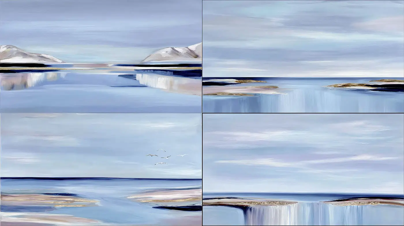 Calm and Serene Coastal Landscapes with Subtle Impressionistic Qualities - Midjourney sref style