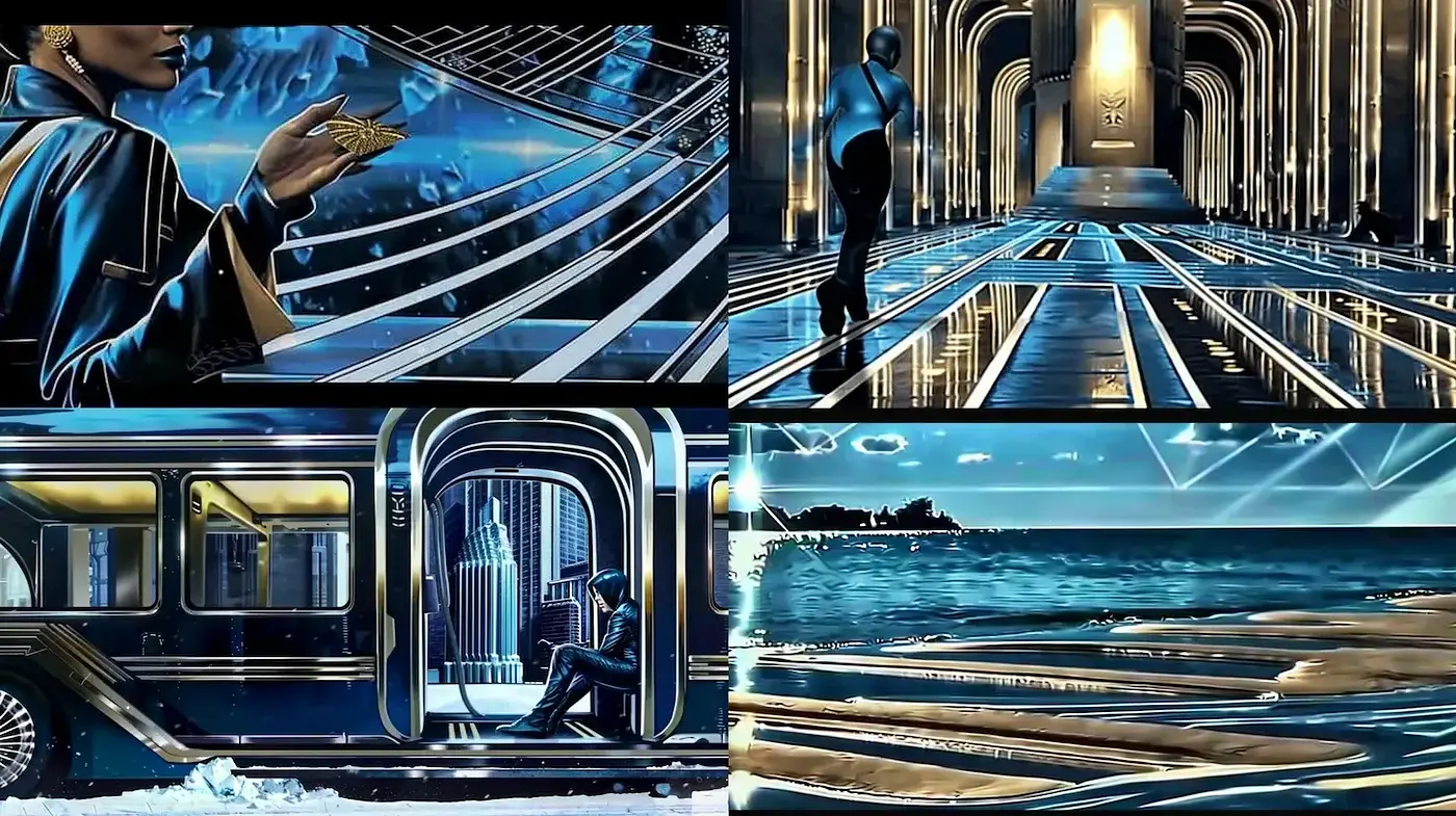 Futuristic Art Deco with a Touch of Surrealism - Midjourney sref style