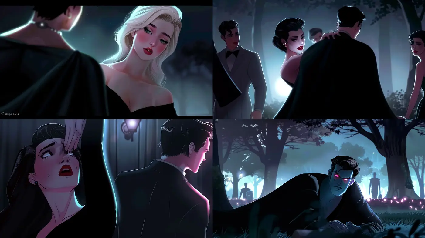 Nocturnal Elegance in Stylized Animation - Midjourney sref style