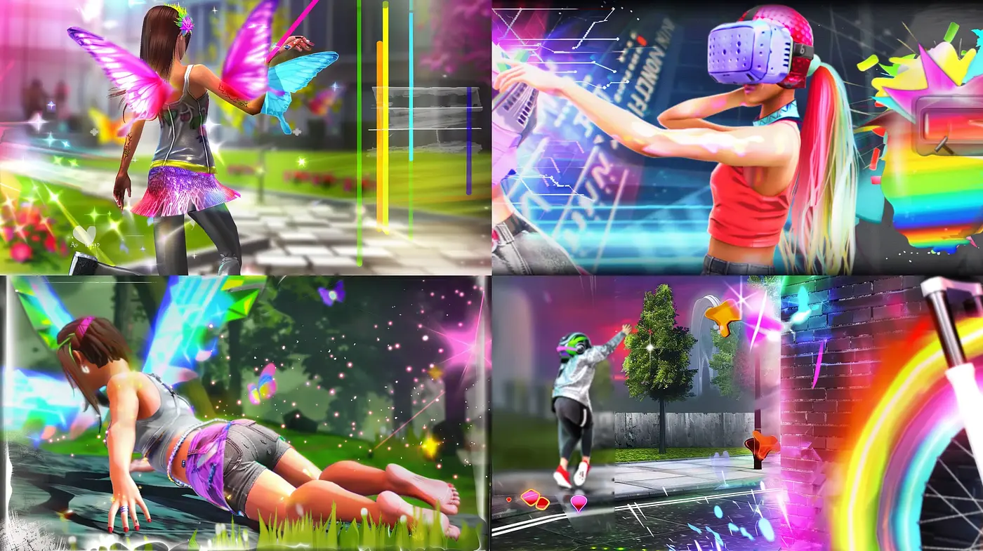 Vibrant Cyberpunk Dreamscape: A Fusion of Neon Futurism and Whimsy - Midjourney sref style