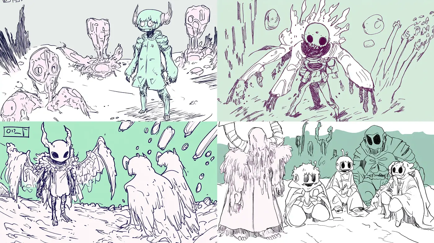 Ethereal Sketches of Fantastical Dreamscape - Midjourney sref style