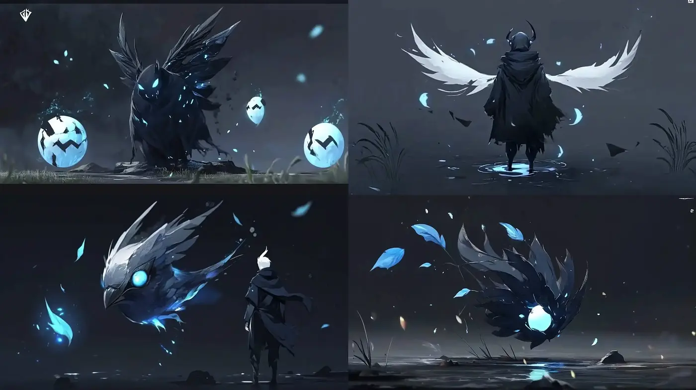 Ethereal Nocturnal Dreamscape with Luminous Accents - Midjourney sref style