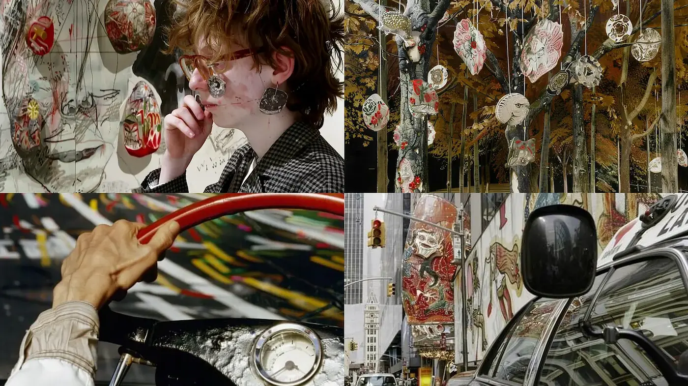 Contemporary Urban Expressionism with Vibrant Textures and Dynamic Visuals - Midjourney sref style