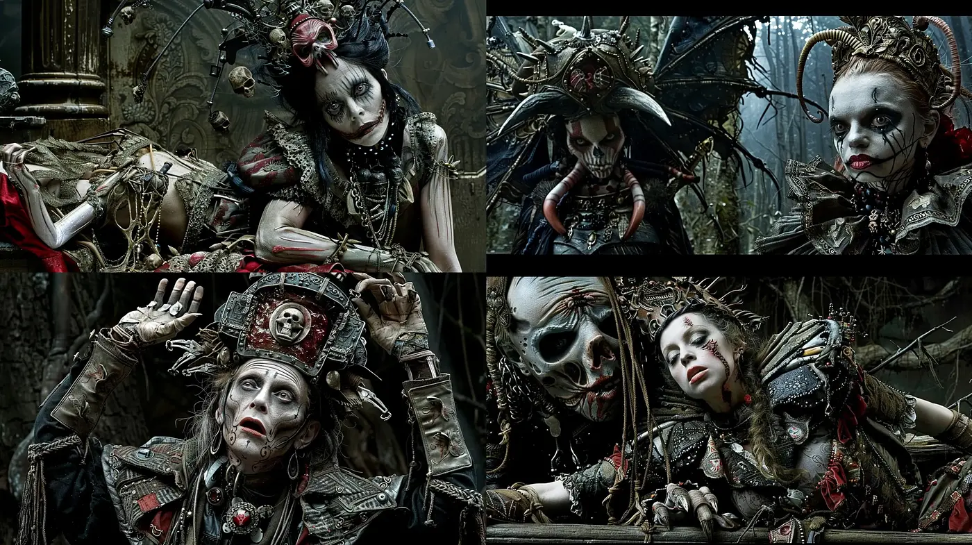 Gothic Resurgence: A Dark Tapestry of Decadent Elegance - Midjourney sref style