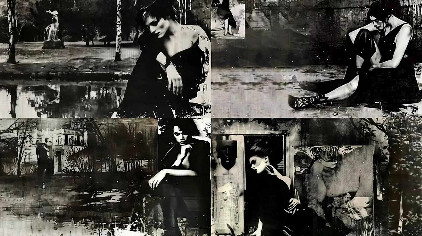 Abstract Expressionist Echoes in Grayscale - Midjourney sref style