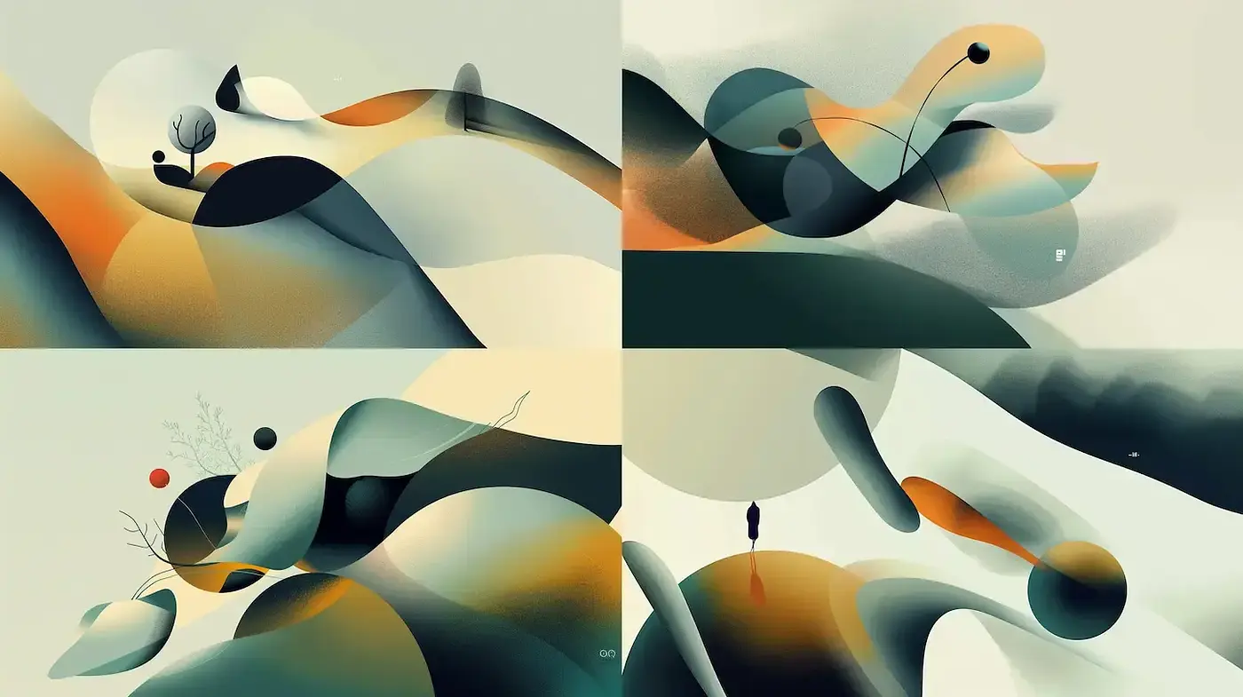 Fluid and Organic Forms with a Modern Abstract Aesthetic - Midjourney sref style