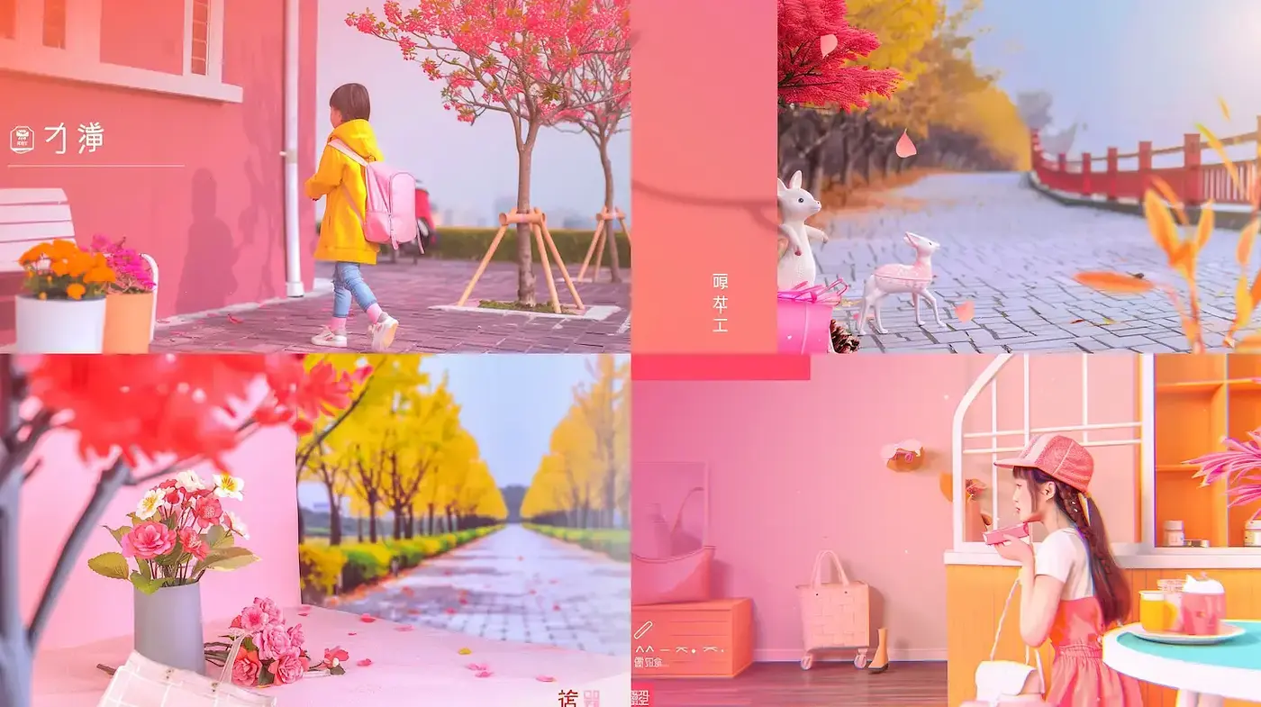 Vibrant and Whimsical Scenes with Playful Elements - Midjourney sref style