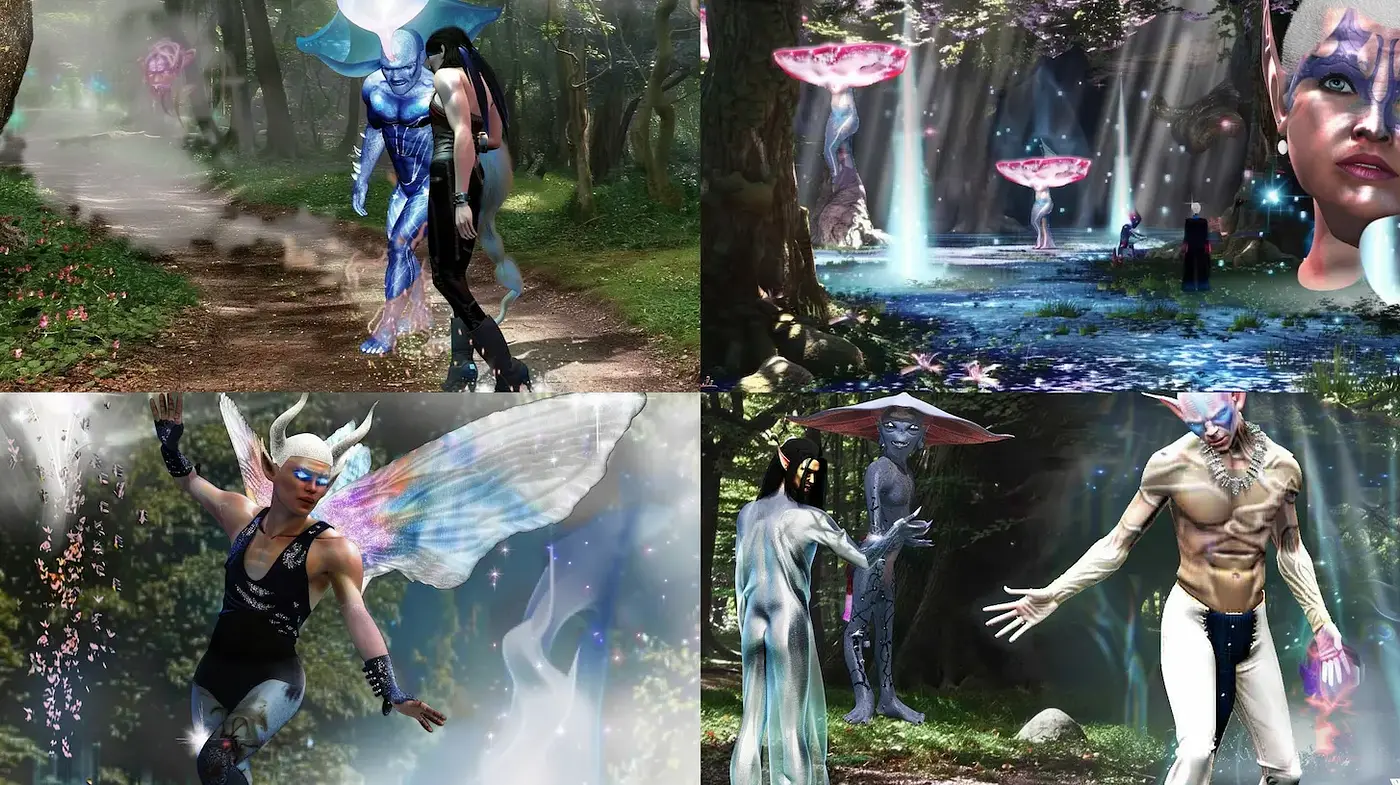 Mystical fantasy style with ethereal and enchanting elements - Midjourney sref style