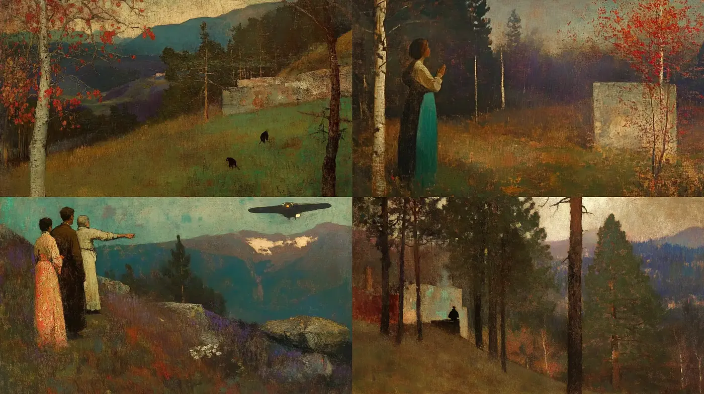 Ethereal Landscapes with a Tinge of Nostalgia - Midjourney sref style