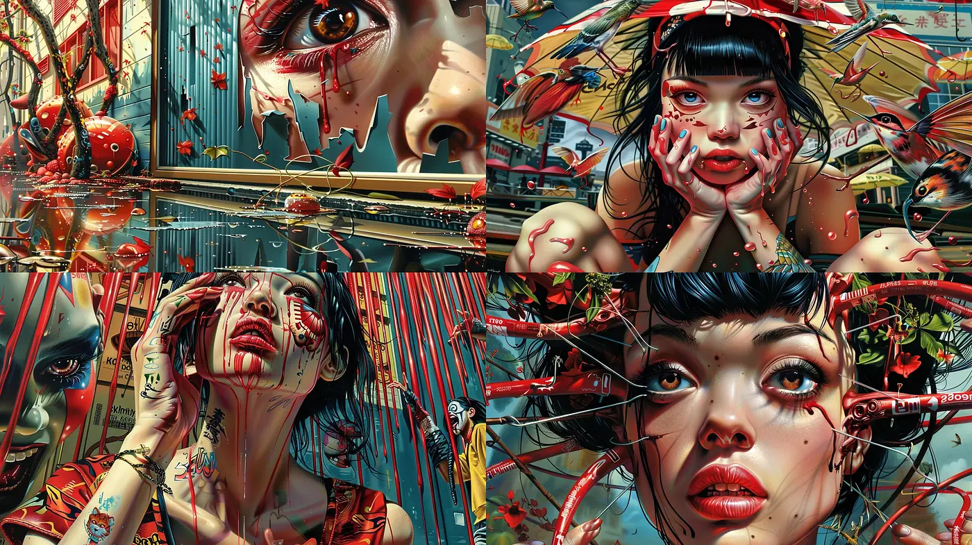 Hyper-Surrealist Fusion of Photorealism and Comic Artistry - Midjourney sref style
