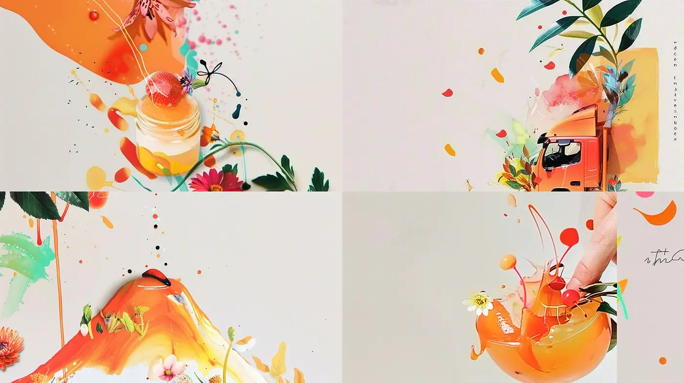Ethereal Botanical Symphony with a Vibrant Watercolor Essence - Midjourney sref style