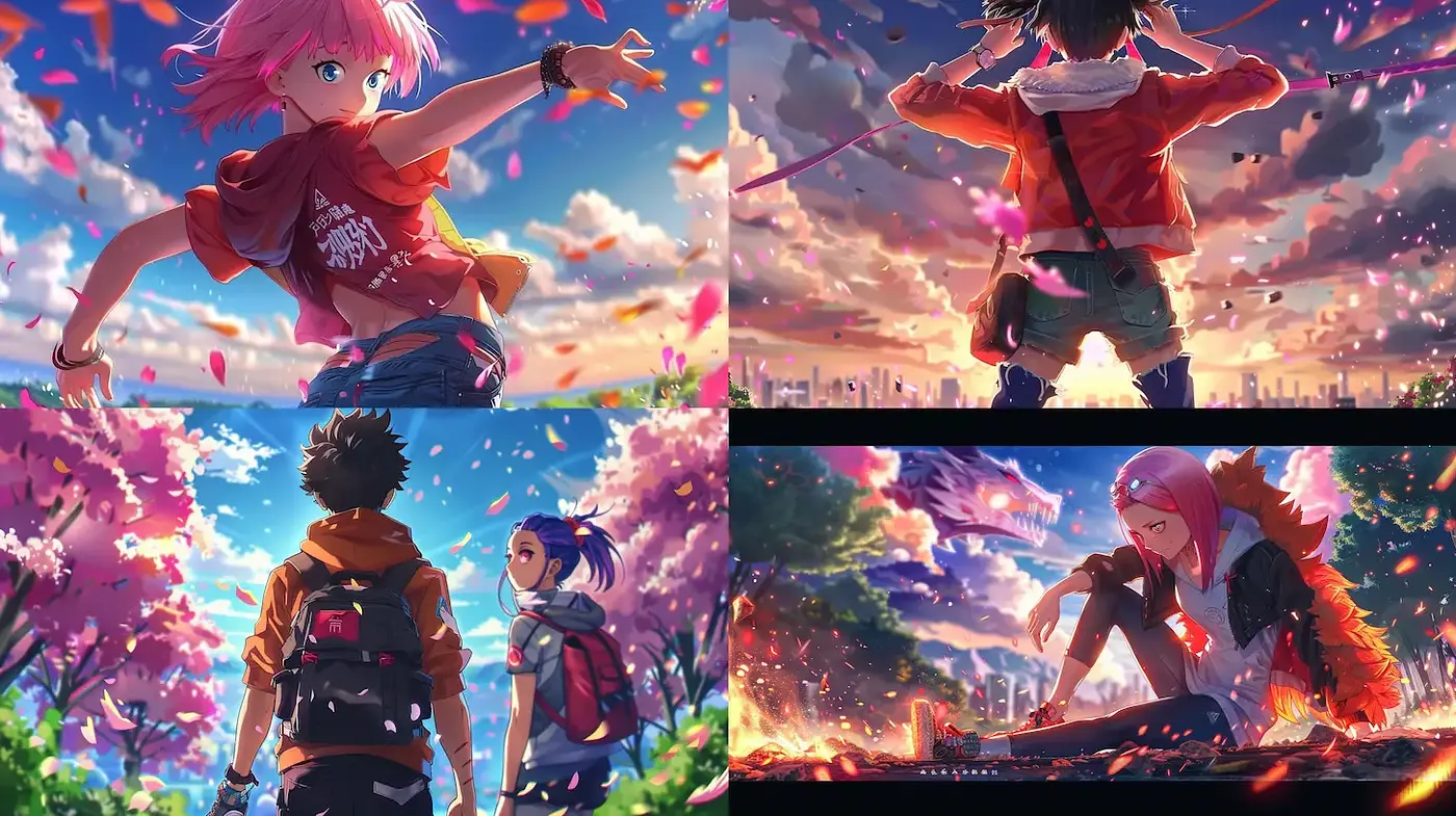 Vibrant and Dynamic Anime Aesthetic with Emotional Undertones - Midjourney sref style