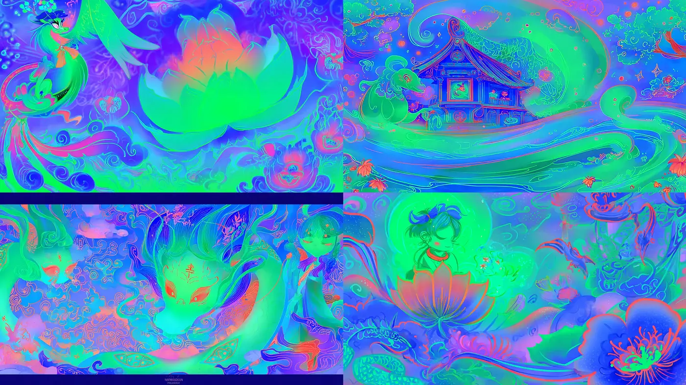 Luminous Fantasy Art with Ethereal Elements - Midjourney sref style