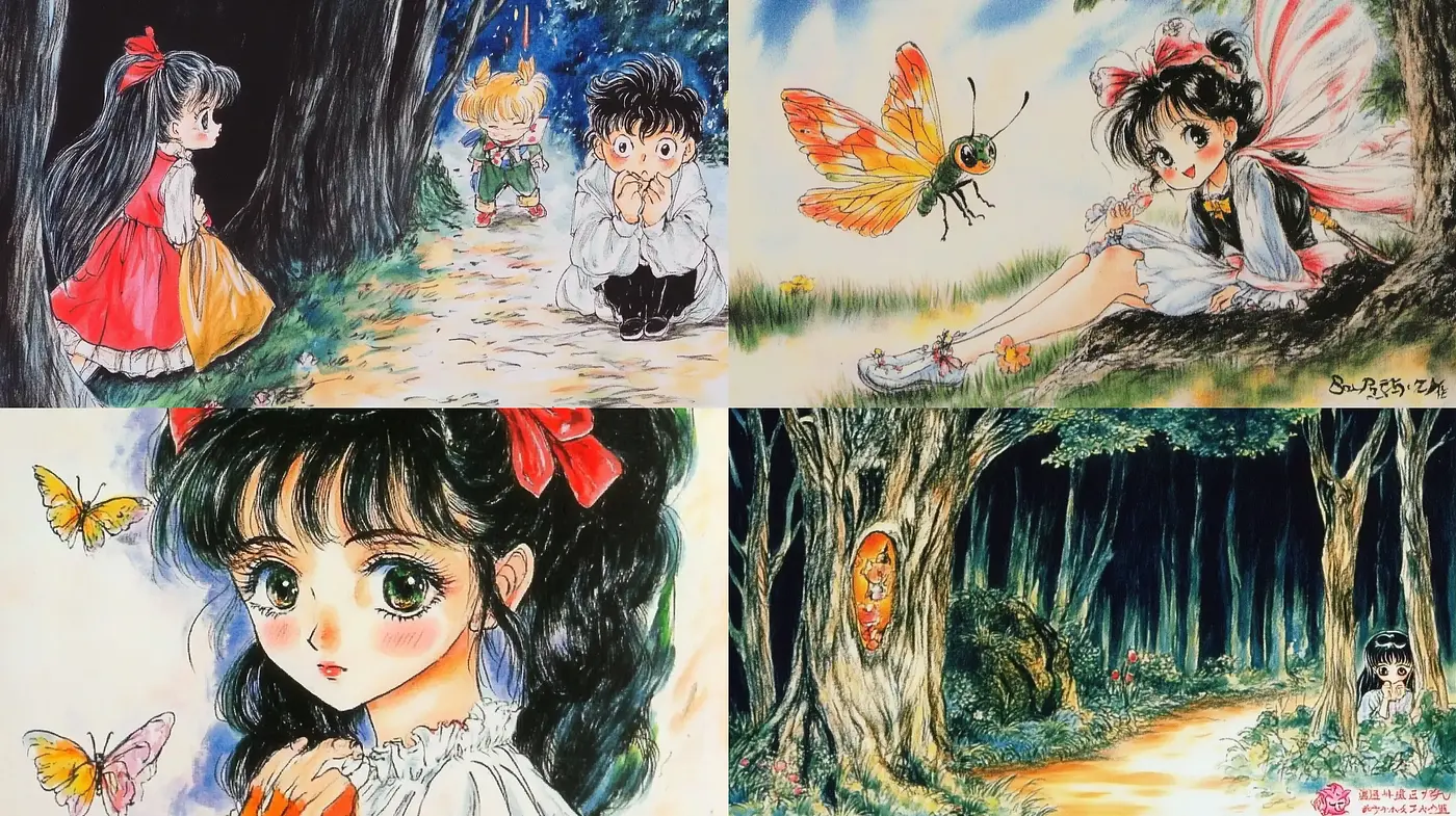 Enchanting Anime-Inspired Storybook Reverie - Midjourney sref style