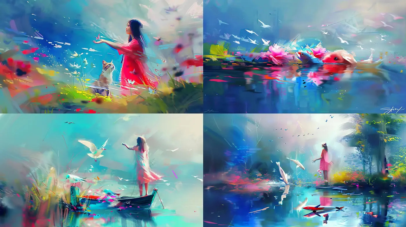 Luminous Impressionist Dreamscape - Midjourney sref style