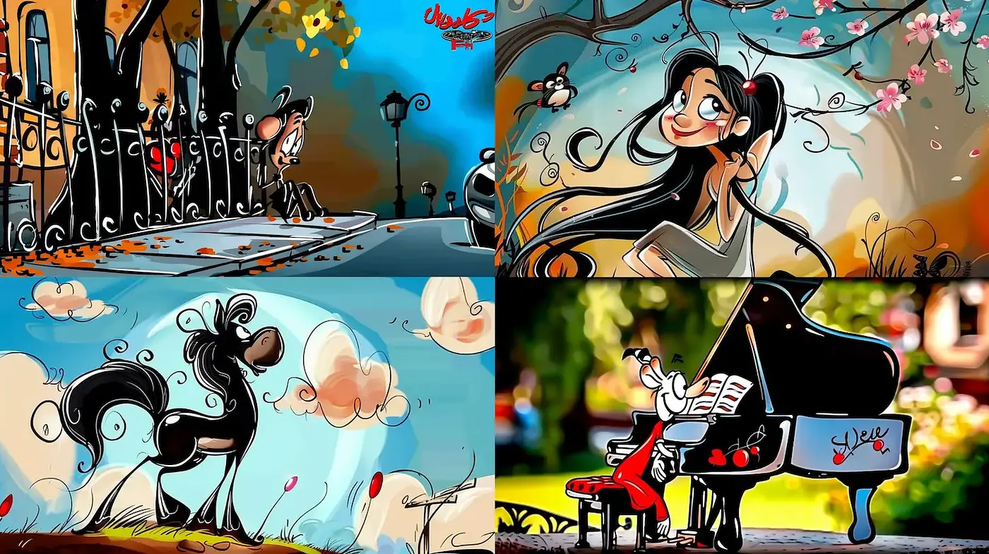 Whimsical Illustrations with a Touch of Nostalgia and Vibrant Colors - Midjourney sref style