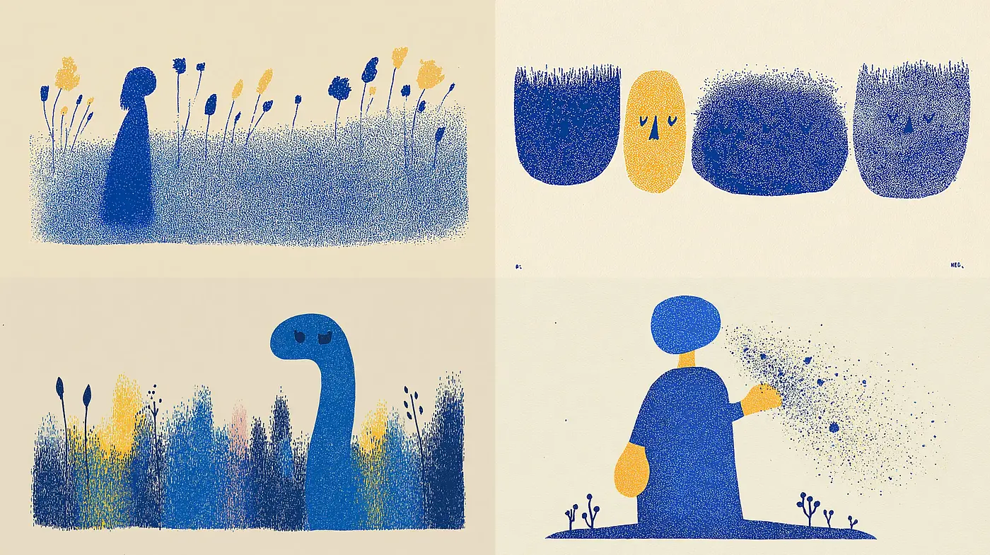 Whimsical Illustrations with a Minimalist Touch - Midjourney sref style