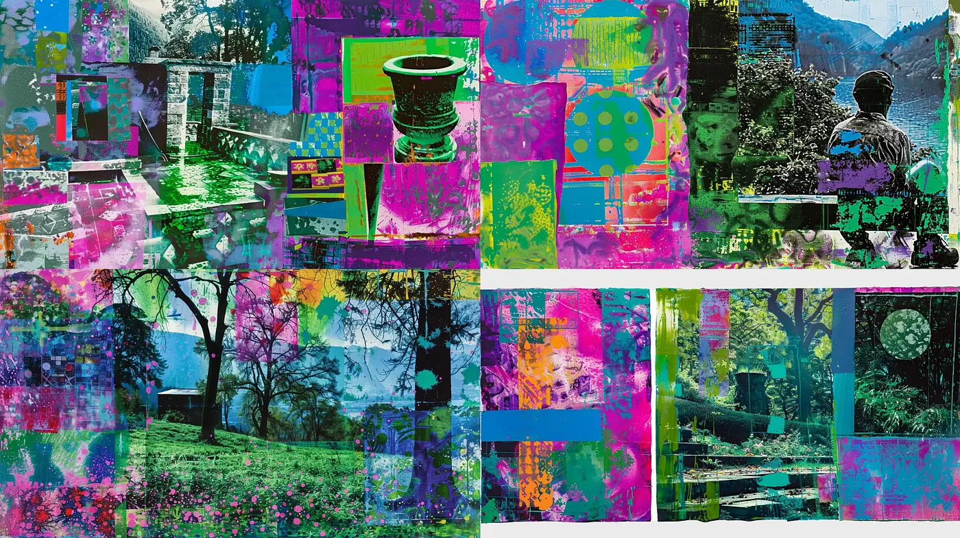 Synthetic Kaleidoscope: A Fusion of Digital Fragmentation and Vivid Transparencies - Midjourney sref style