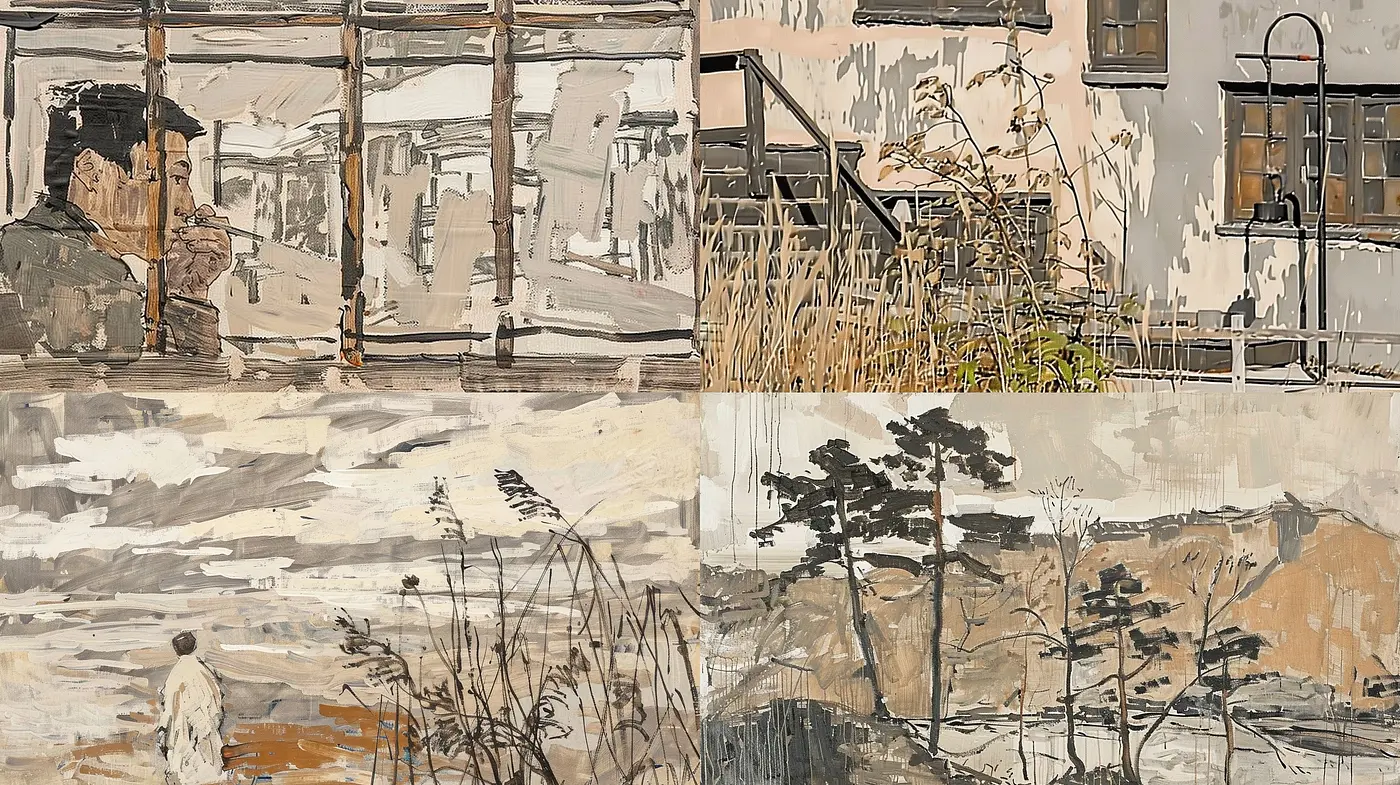 Harmonious Blend of Earthy Tones in Brushstroke Impressions - Midjourney sref style