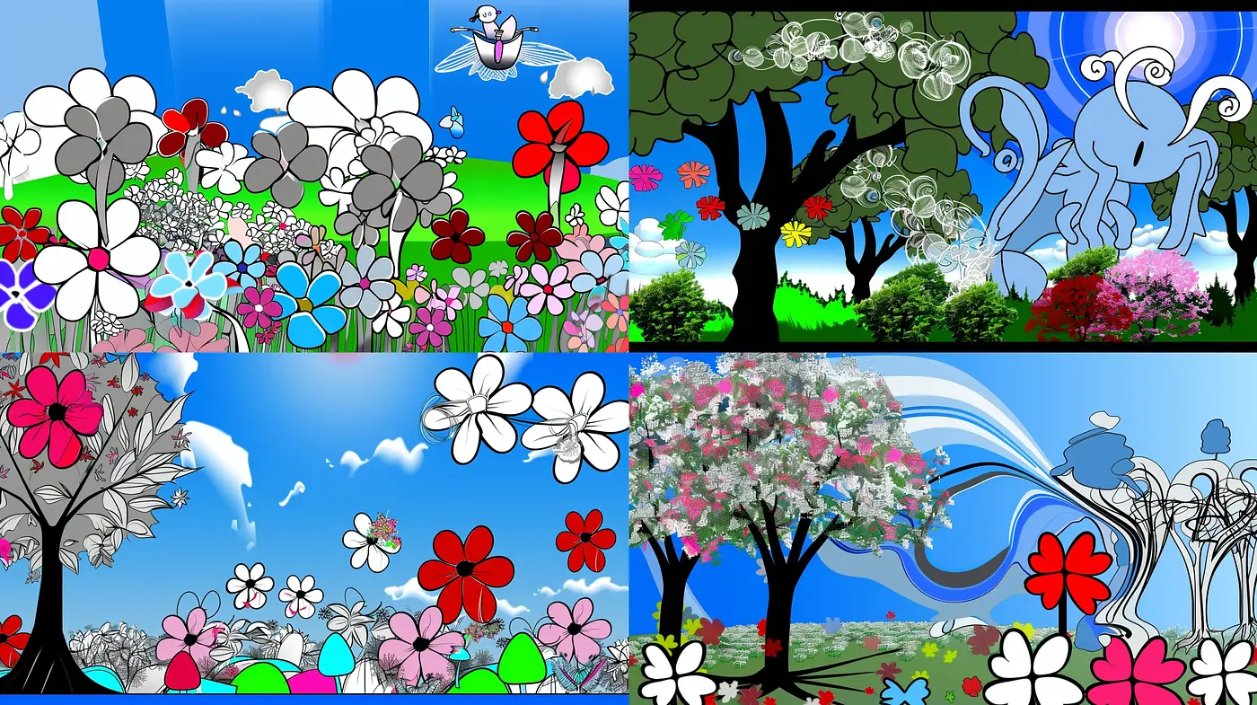 Vibrant and Stylized Botanical Fantasia - Midjourney sref style