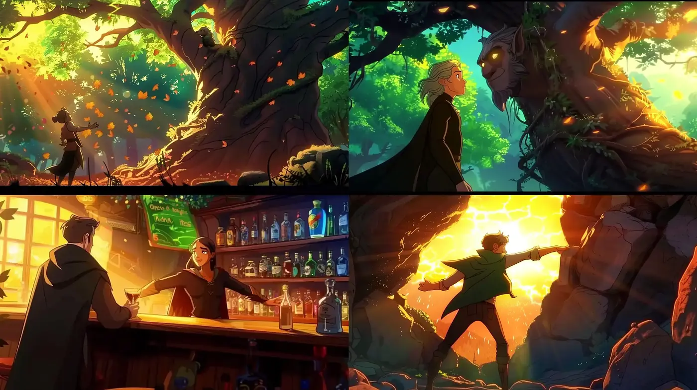 Luminous Fantasy Scenes with Enchanting Twilight Hues - Midjourney sref style