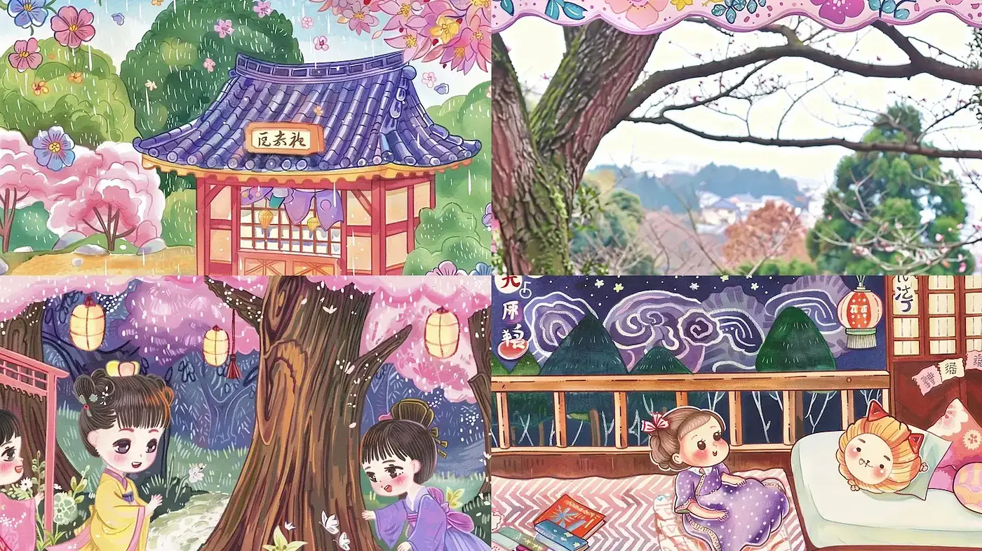 Charming and Whimsical Japanese Aesthetic with Seasonal Themes - Midjourney sref style