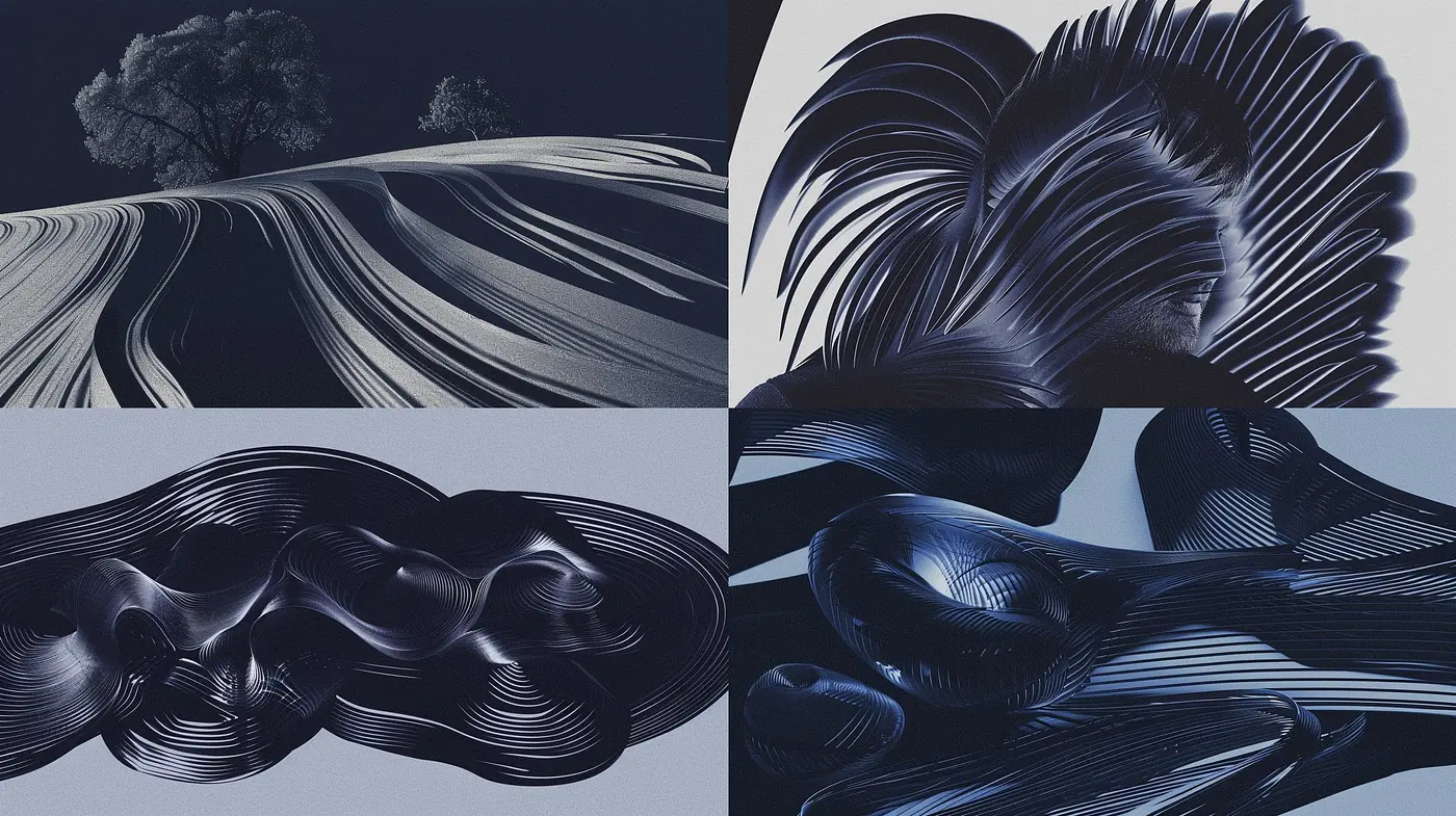 Luminous Midnight Brushstrokes: Consistent Patterns and Textures in Celestial Hues - Midjourney sref style