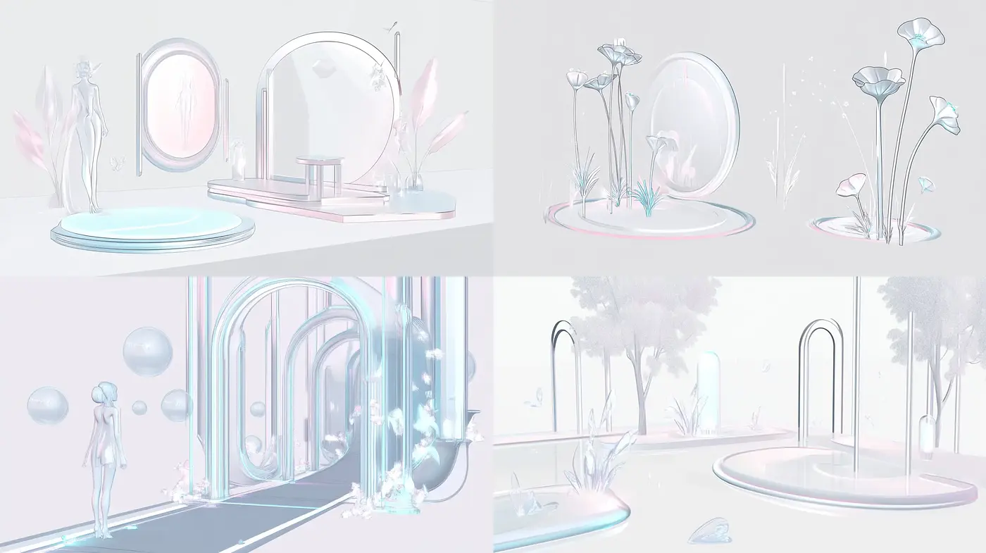 Ethereal Pastel Dreamscape in Digital Surrealism - Midjourney sref style