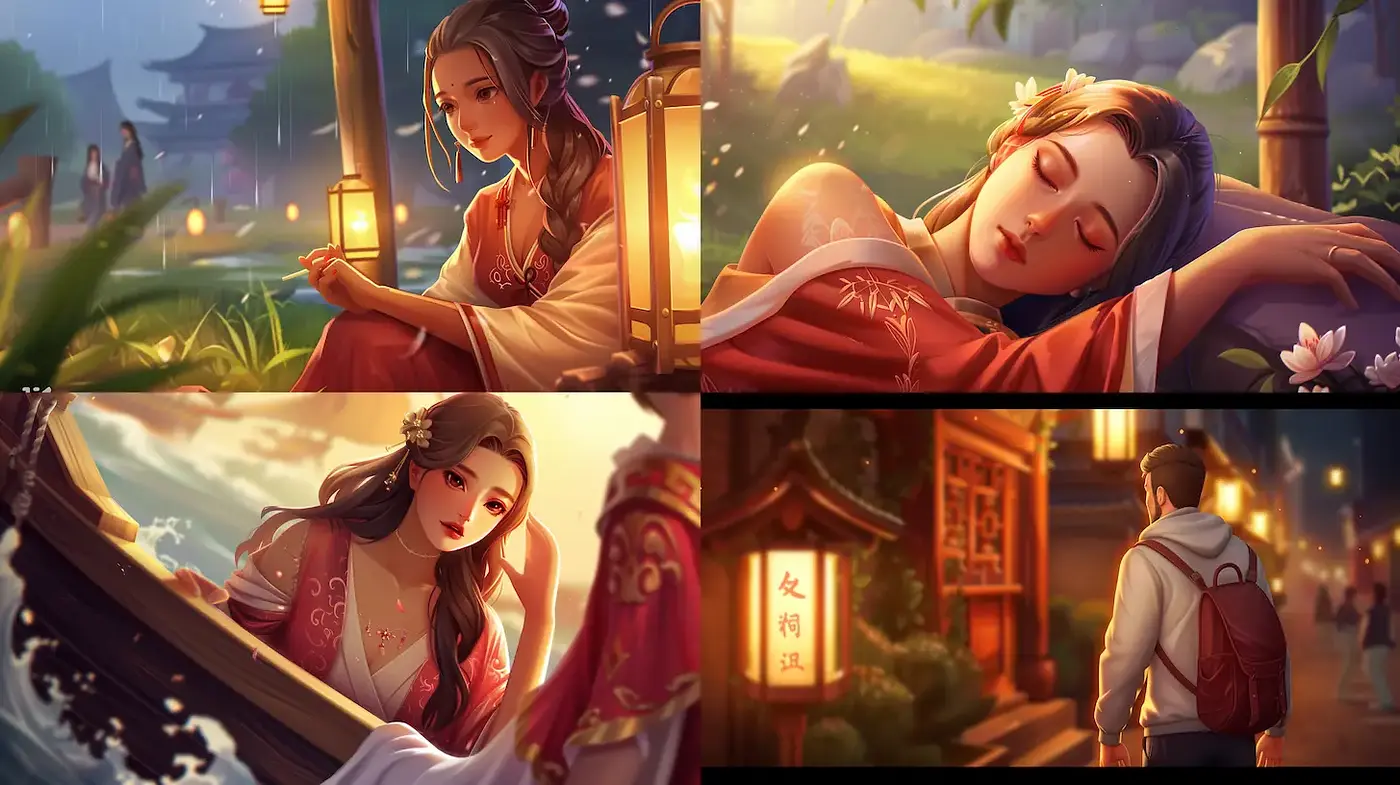 Ethereal Beauty in Vibrant Storytelling with a Touch of Tradition - Midjourney sref style