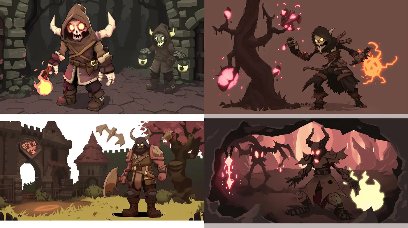 Mystical Dark Fantasy in Stylized Illustration - Midjourney sref style